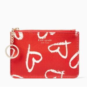 NWT - Kate Spade Laurel Way Lipstick Hearts Keychain Coin Purse/Card Holder